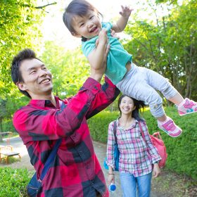 横浜の公園に出張撮影した家族の写真
